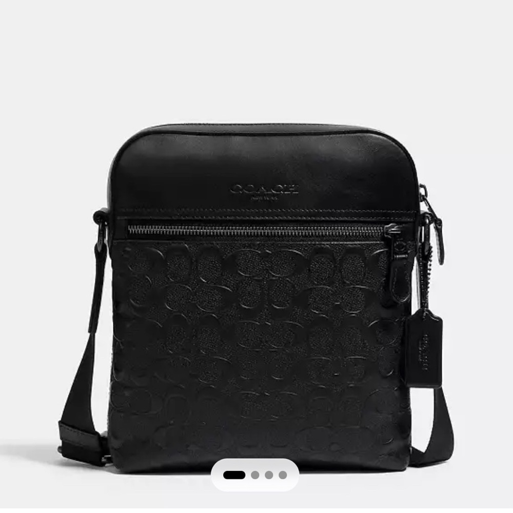 Coach Black Crossbody Bag with Adjustable Strap & Textured Leather. Used 1 time